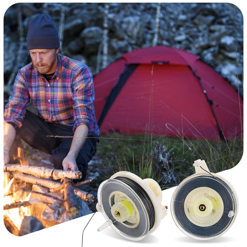 LONTCS 2 Pcs Kevlar Trip Wire on Reusable Reel (85ft),Trip Wire for Perimeter Trip Alarm 12 Gauge and Trips Wires Alarm Device,Kevlar Line for Camping Perimeter Alarms and Early Warning Security Trips Alarms - Image 4